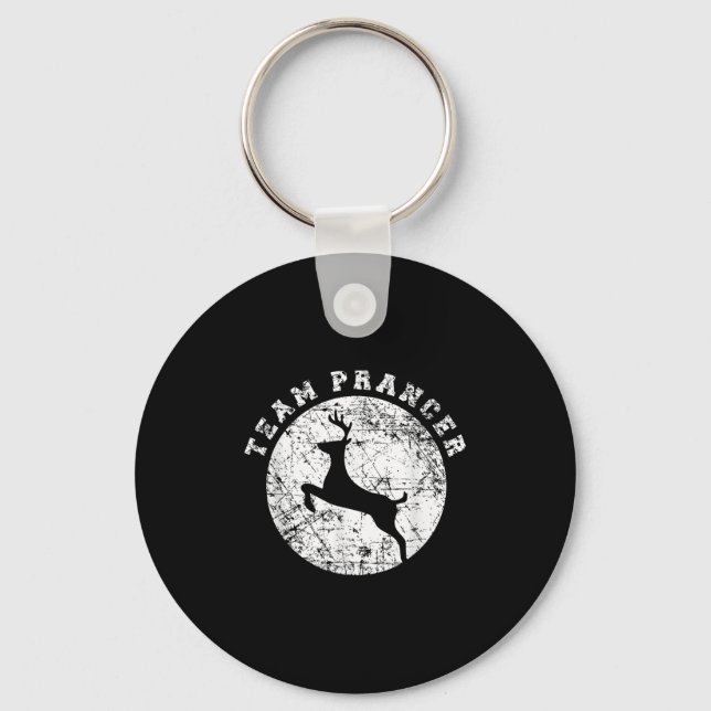 Team Prancer T Shirt, Funny Cute Christmas Gift Ki Keychain (Front)