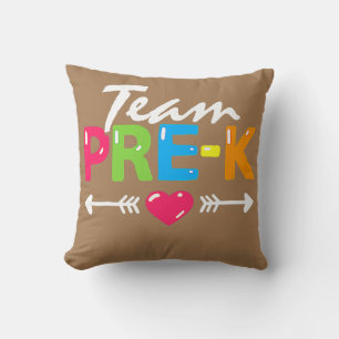 Team Pre K PreSchool Teacher Student Back To Throw Pillow