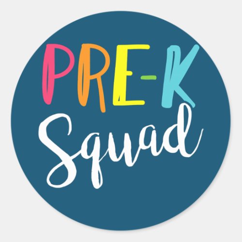 Team Pre K Teacher Back To School  Classic Round Sticker