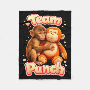 Team punch cute baby monkey named punch women fleece blanket