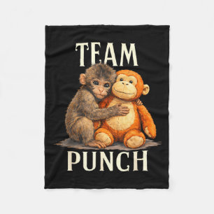 Team punch cute monkey and bear design  fleece blanket