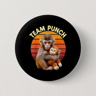 Team Punch Monkey Plush Retro Sun Button