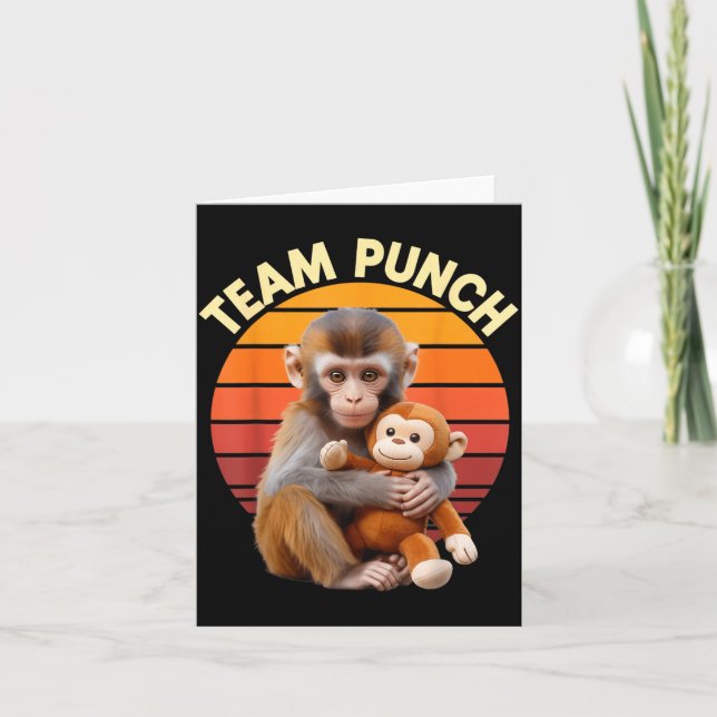 Team Punch Monkey Plush Retro Sun Card (Front)