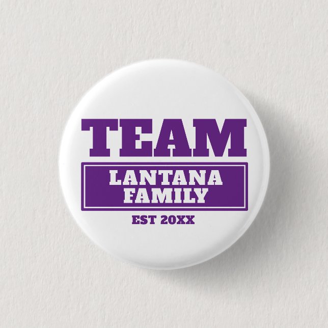 Team purple personalized family or team button (Front)