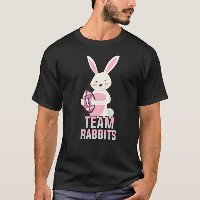 Team Rabbits 09 Animal Sports Cute Sporty Football T-Shirt (Front)