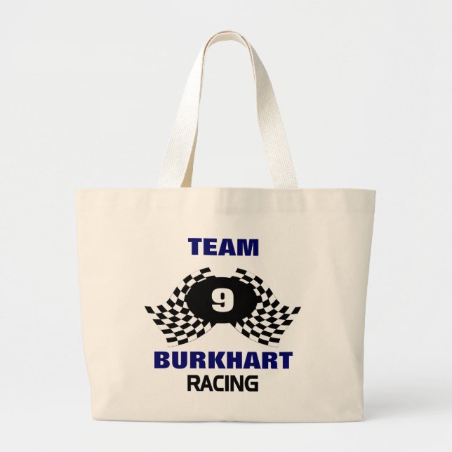 Team Racing Family Large Tote Bag (Front)
