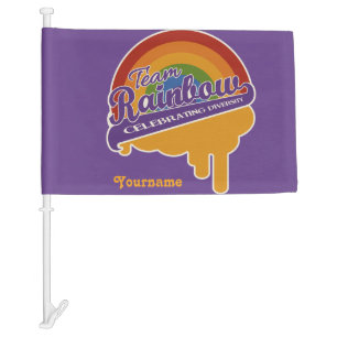 Team Rainbow custom car flag