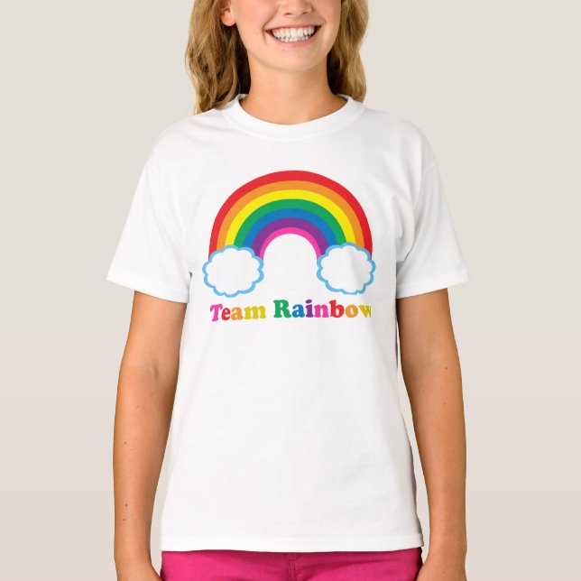 Team Rainbow Cute Colorful Kids T-Shirt (Front)