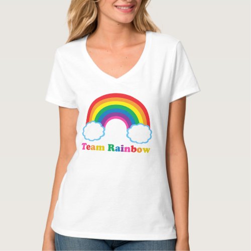Team Rainbow Cute LGBTQ Womens T_Shirt
