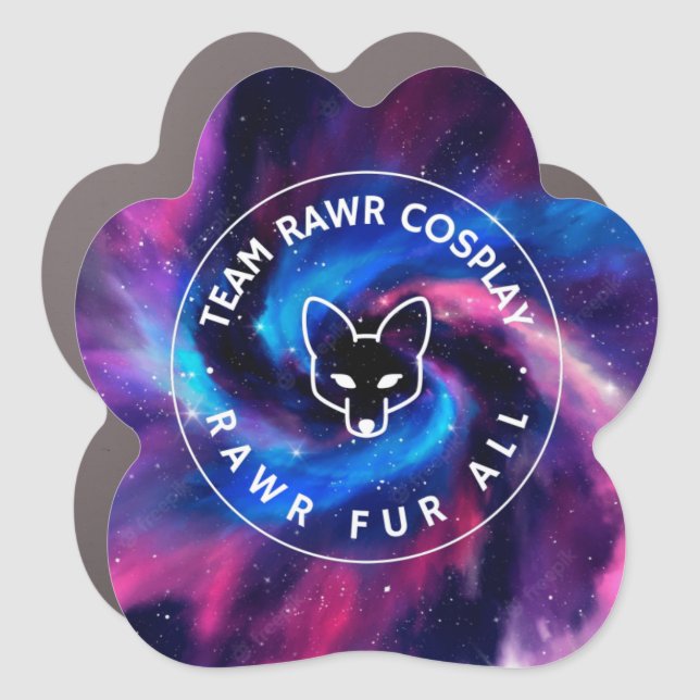 Team Rawr Paw-print Car Magnet (Front)