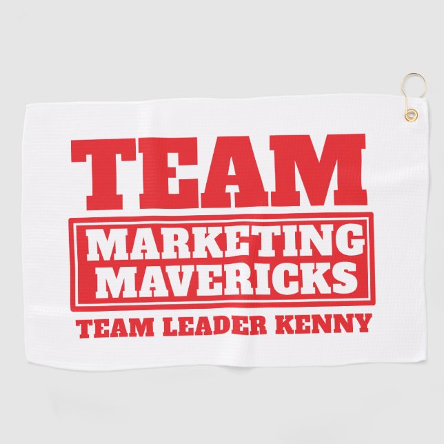 Team red customized name golf team building event golf towel (Horizontal)