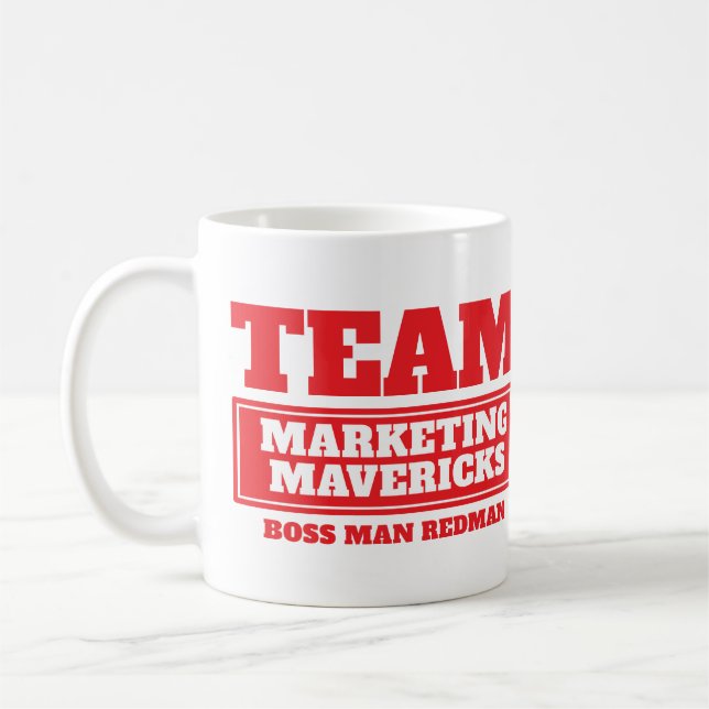 Team red personalize team and name mug (Left)