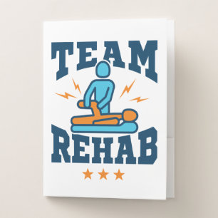 Team Rehab Physical Therapy Therapist Squad Staff Pocket Folder