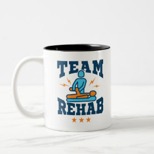 Team Rehab Physical Therapy Therapist Squad Staff Two-Tone Coffee Mug