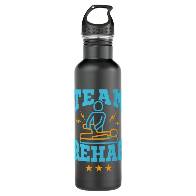 Team Rehab Rehabilitation Physical Therapy Stainless Steel Water Bottle (Front)