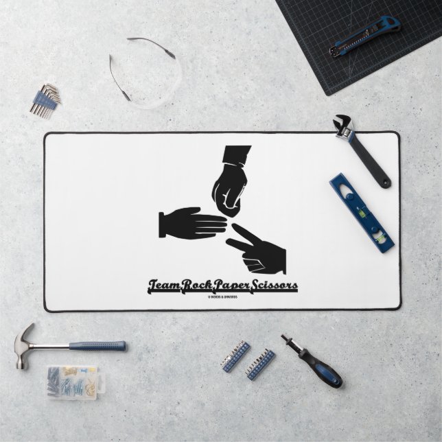 Team Rock Paper Scissors Hand Game Decision Maker Desk Mat (Workstation)