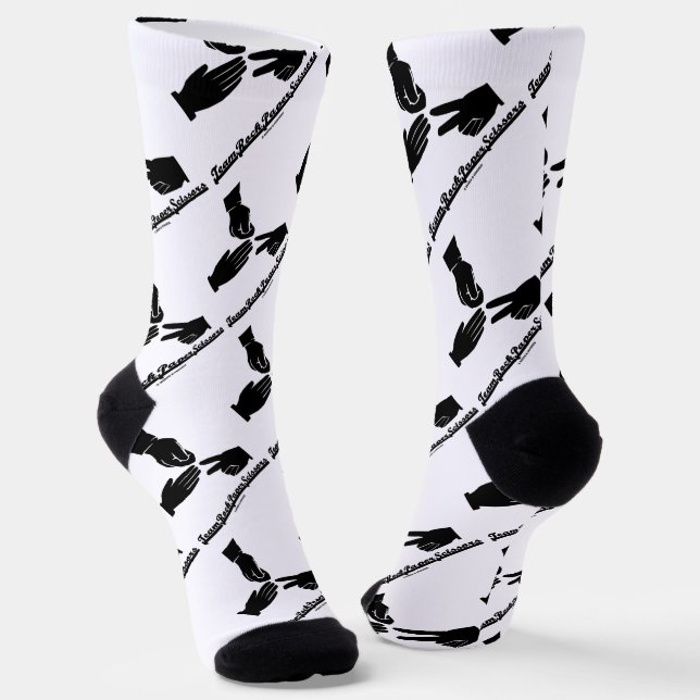 Team Rock Paper Scissors Hand Game Decision Maker Socks (Angled)