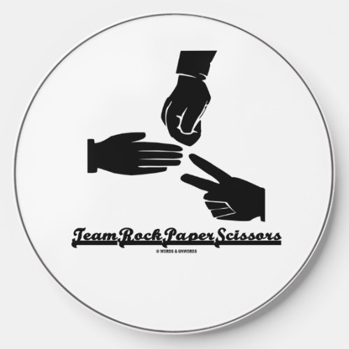 Team Rock Paper Scissors Hand Game Decision Maker Wireless Charger