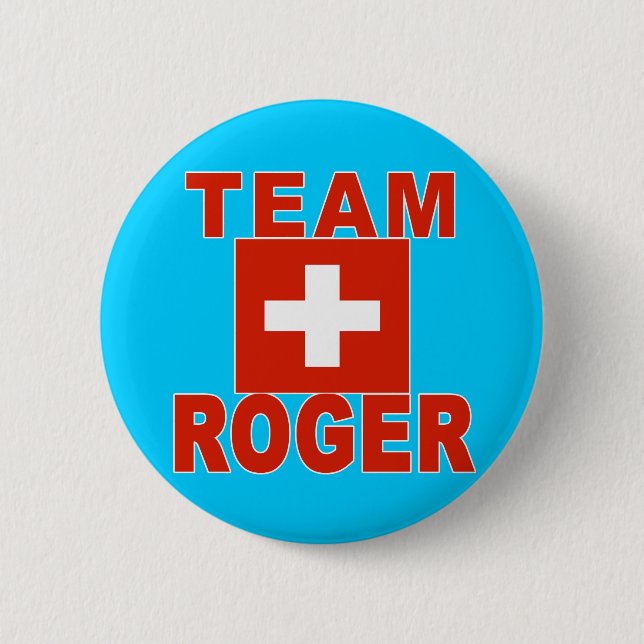 Team Roger with Swiss Flag Button (Front)