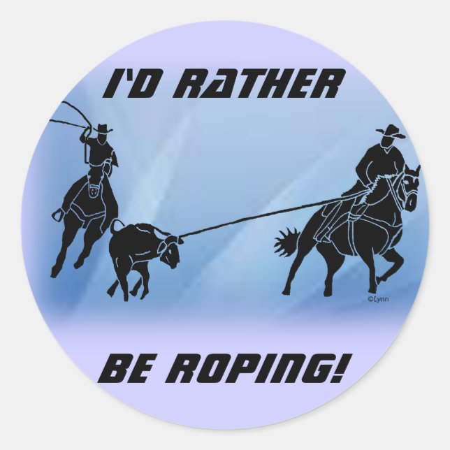 team ropers 201 classic round sticker (Front)