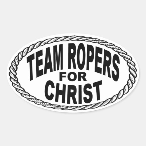 Team Ropers for Christ Euro Style Oval Sticker