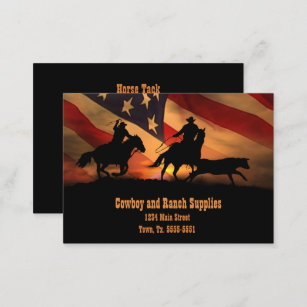 Team Roping Cowboy Services or Ranch Supplies Business Card