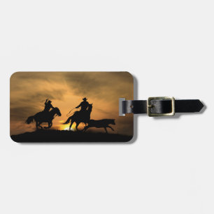 Team Roping Cowboys and Steer Luggage Tag