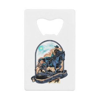 Team Roping Header Cowboy Western Rodeo Ranch Credit Card Bottle Opener