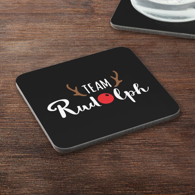 Team Rudolph Christmas Motif Beverage Coaster (Creator Uploaded)