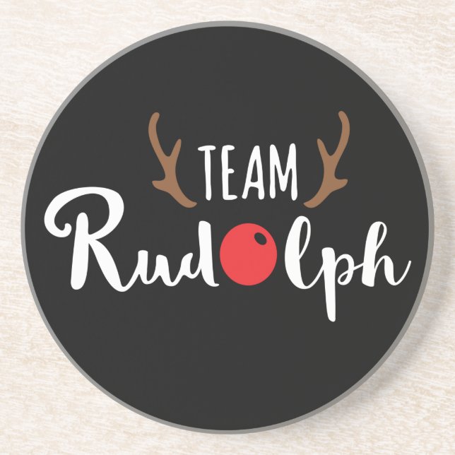 Team Rudolph Christmas Motif Coaster (Front)