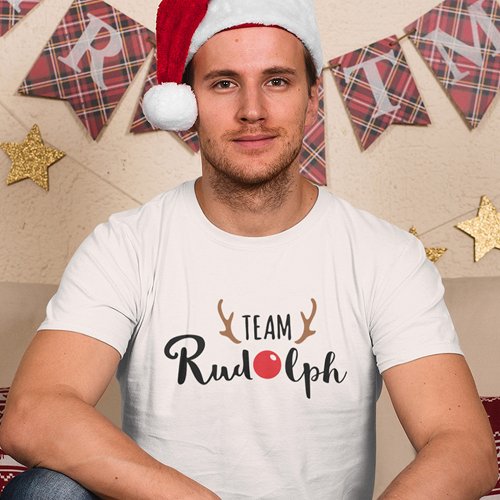 Team Rudolph Christmas Motif T_Shirt