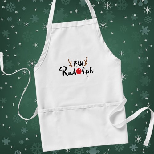Team Rudolph Christmas Quote Adult Apron