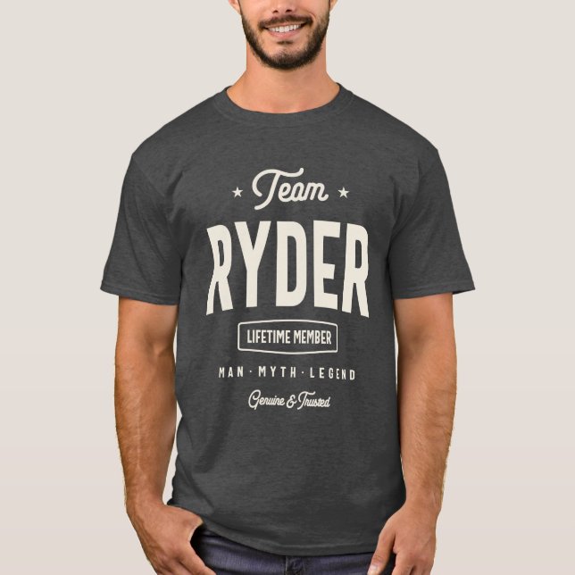 Team Ryder Lifetime Member Ryder Name T-Shirt (Front)