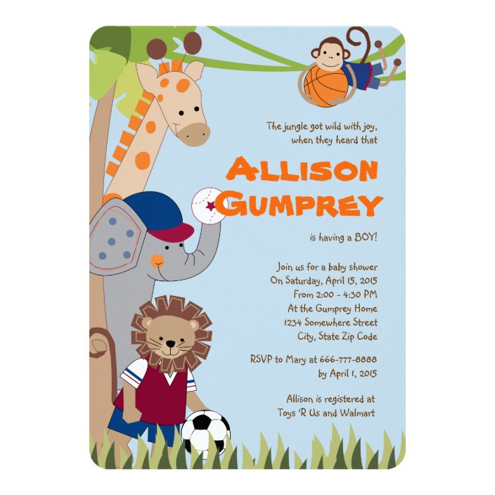 safari baby shower invitations walmart