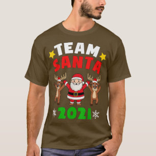 Team Santa 2021 Christmas Pajamas Family Santa Kid T-Shirt