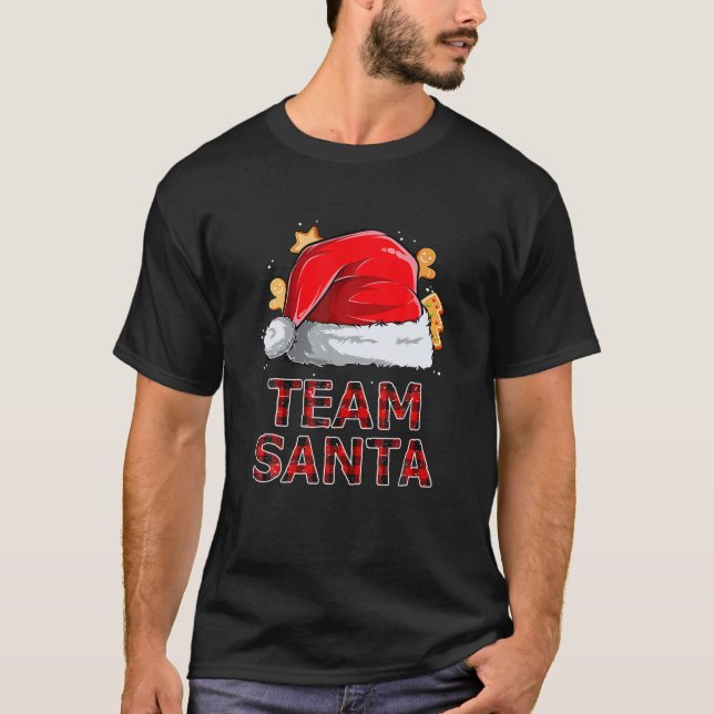 Team Santa Christmas Funny Family Matching Pajamas T-Shirt (Front)