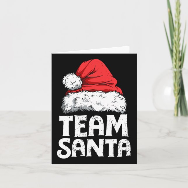 Team Santa Christmas Squad Family Matching Pajamas Card (Front)