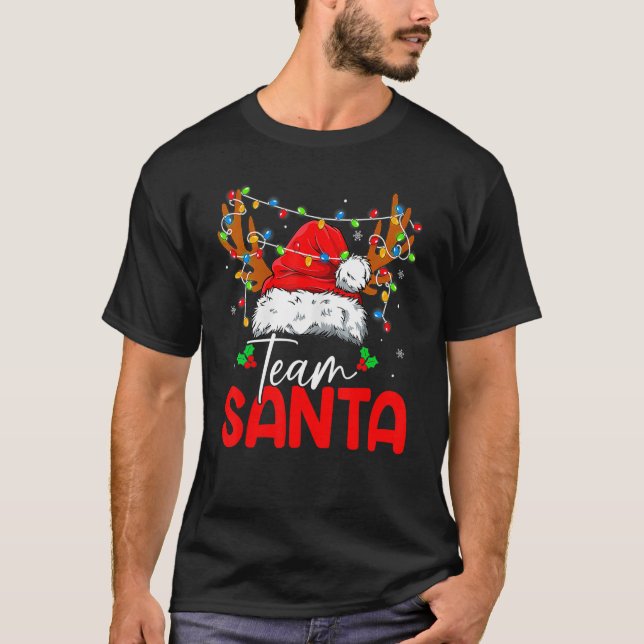 team santa christmas squad family matching pajamas T-Shirt (Front)