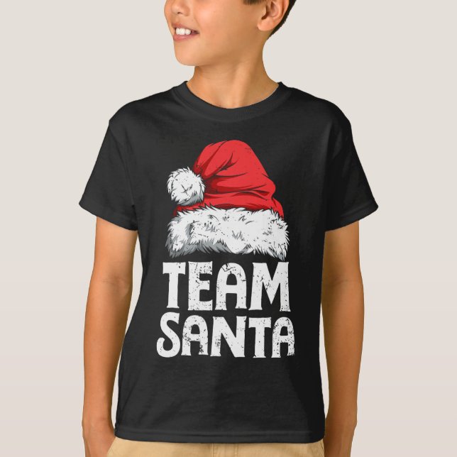 Team Santa Christmas Squad Family Matching Pajamas T-Shirt (Front)