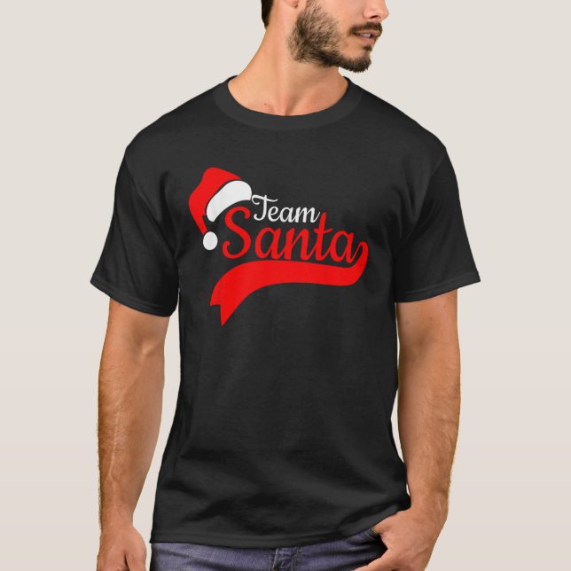 Team Santa Christmas Squad Family Matching Pajamas T-Shirt (Front)