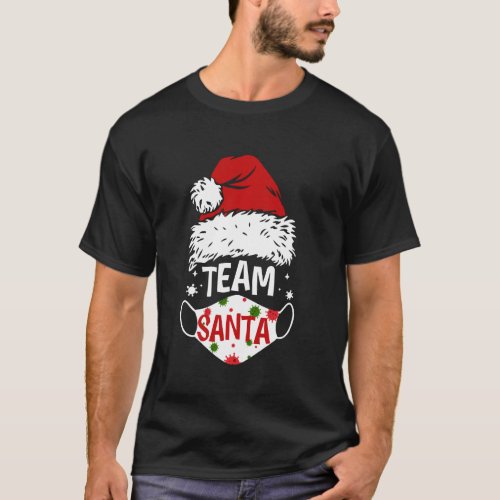 Team Santa Face Mask Christmas 2020 Costume Family T_Shirt