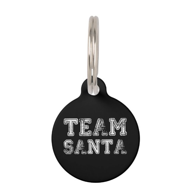 Team Santa Funny Christmas Pet ID Tag (Front)