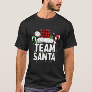 Team Santa Red Plaid Christmas Family Matching T-Shirt