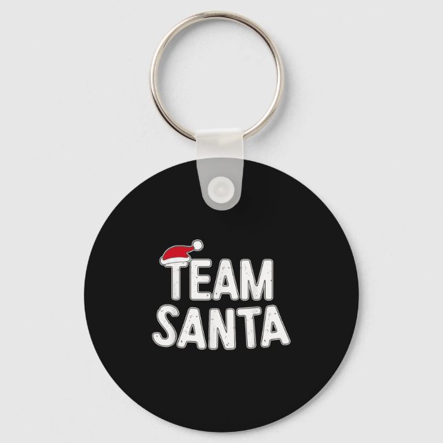 Team Santa Shirt Adult Kids Christmas Santa Squad  Keychain (Front)