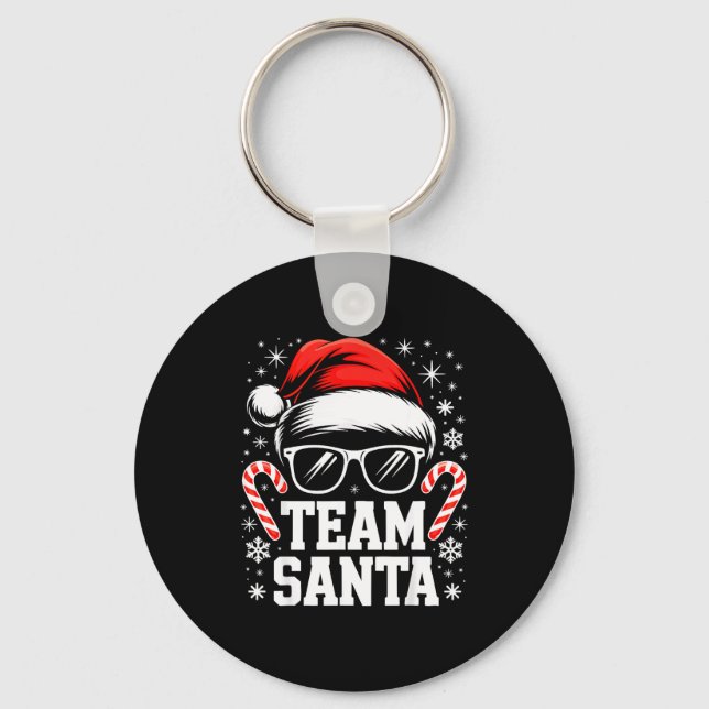 Team Santa Shirt Adult Kids Christmas Santa Squad  Keychain (Front)
