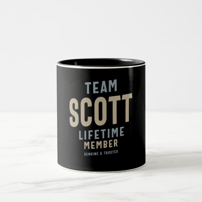 Team Scott Lifetime Member Personalized Name  Two-Tone Coffee Mug (Center)