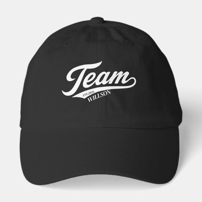 Team Script Logo Typography Hat (Front)
