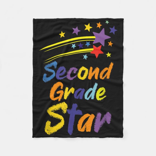 Team Second 2nd Grade Back To School Student Teach Fleece Blanket (Front)