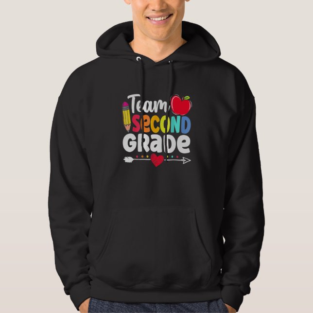 Team Second Grade Hello 2nd Grade Back To School T Hoodie (Front)