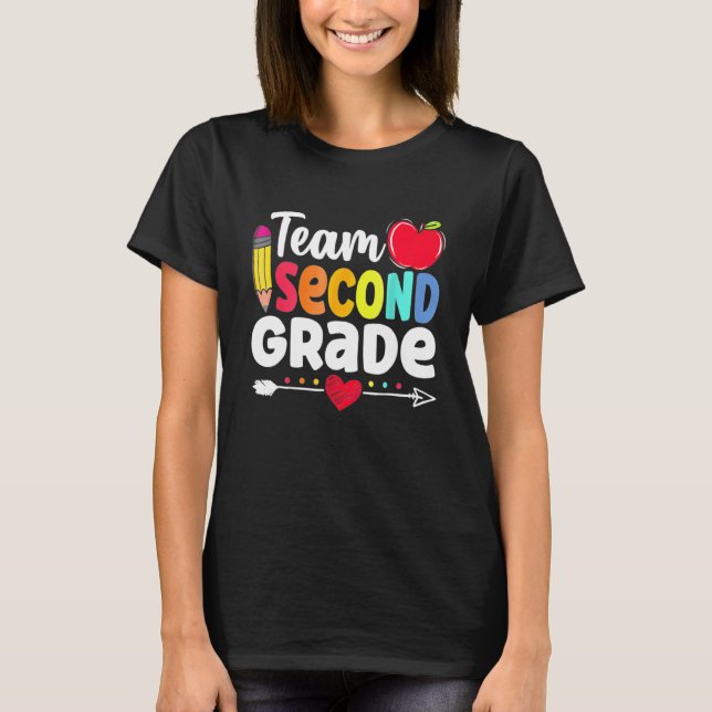 Team Second Grade Hello 2nd Grade Back To School T T-Shirt (Front)